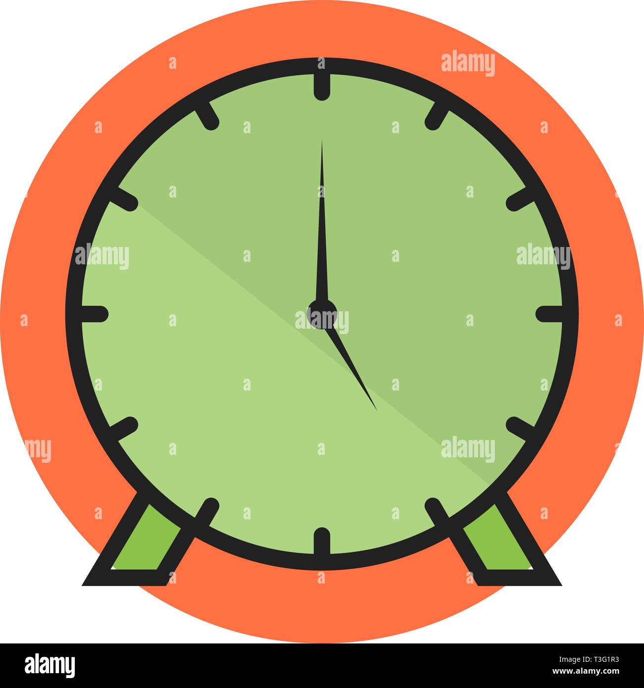 Clock Line Filled Icon Stock Vector