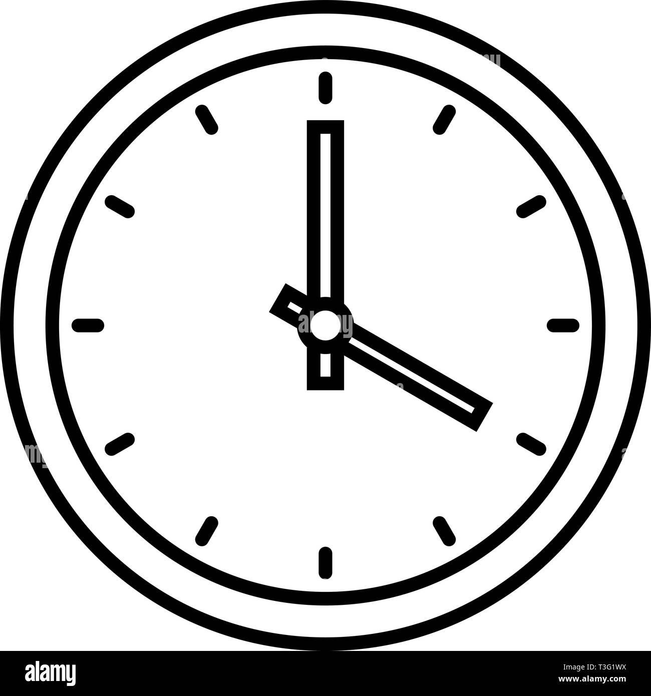 Clock Line Black Icon Stock Vector Image & Art - Alamy