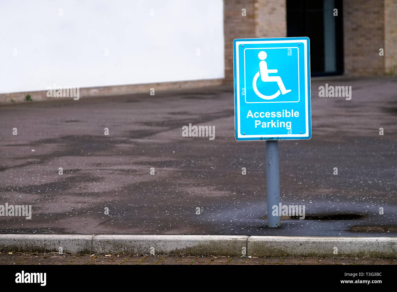 Disabled Badge Holders Only at Car Park Sign Post Stock Photo Alamy