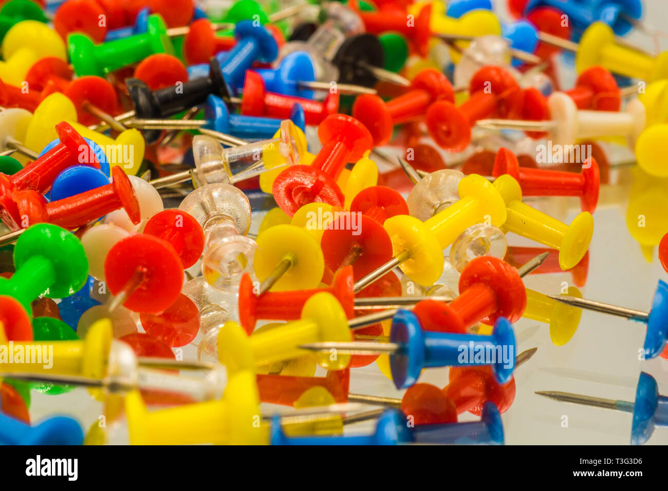 Colorful push pins Stock Photo Alamy