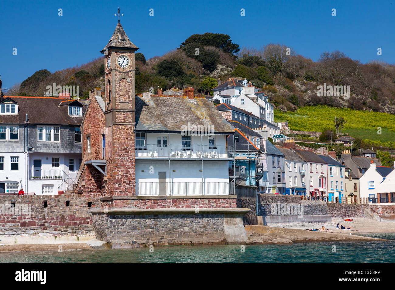 Cornwall cornish village clock tower hires stock photography and