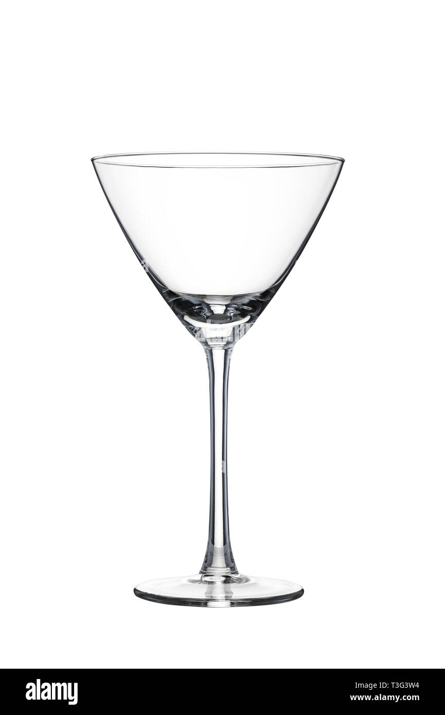 Empty martini glass on a white background. Stock Photo