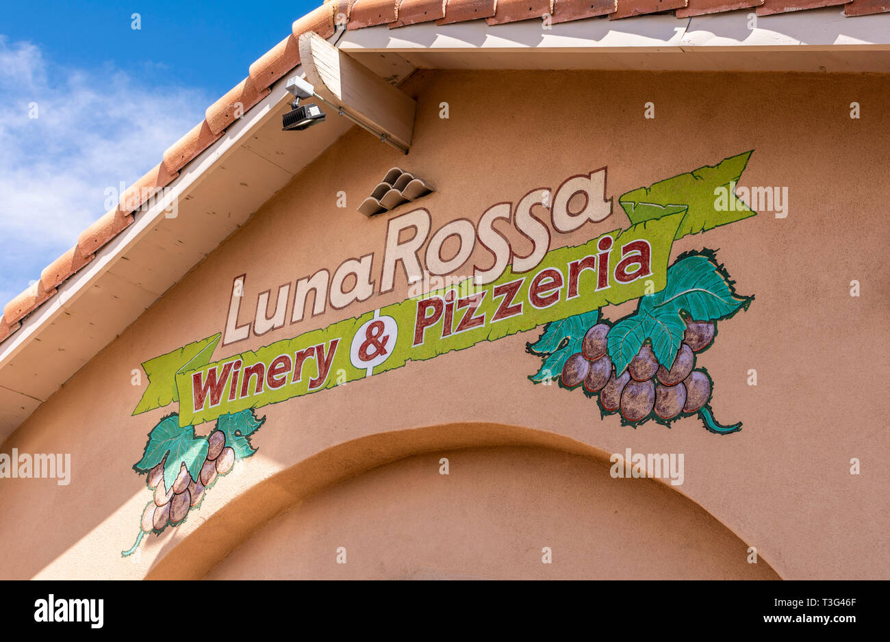 Luna Rossa Winery and Pizzeria in Las Cruces, New Mexico Stock Photo