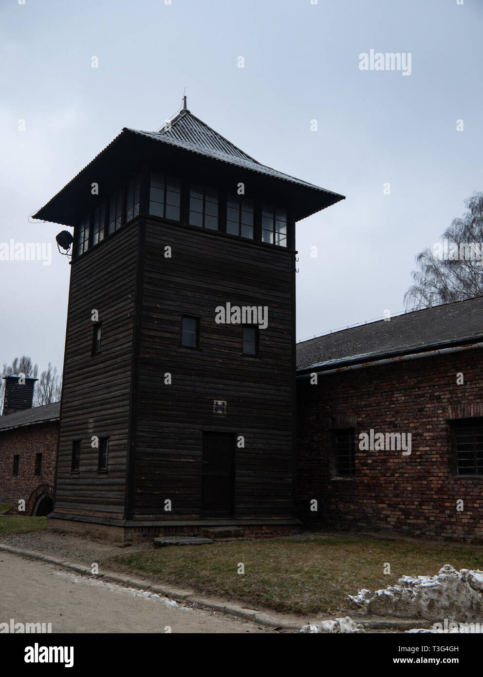 Guard tower, Auschwitz concentration camp and death camp, Poland Stock ...