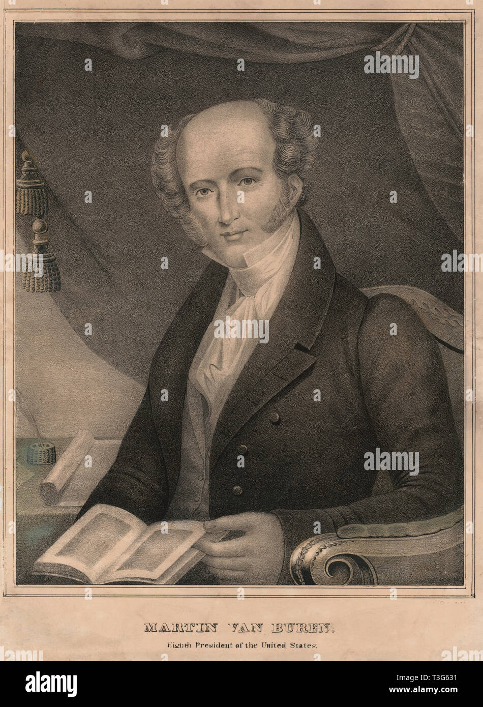Martin Van Buren, Eighth President of the United States, Half-Length Portrait, Lithograph, D.W. Kellogg & Co., 1840 Stock Photo