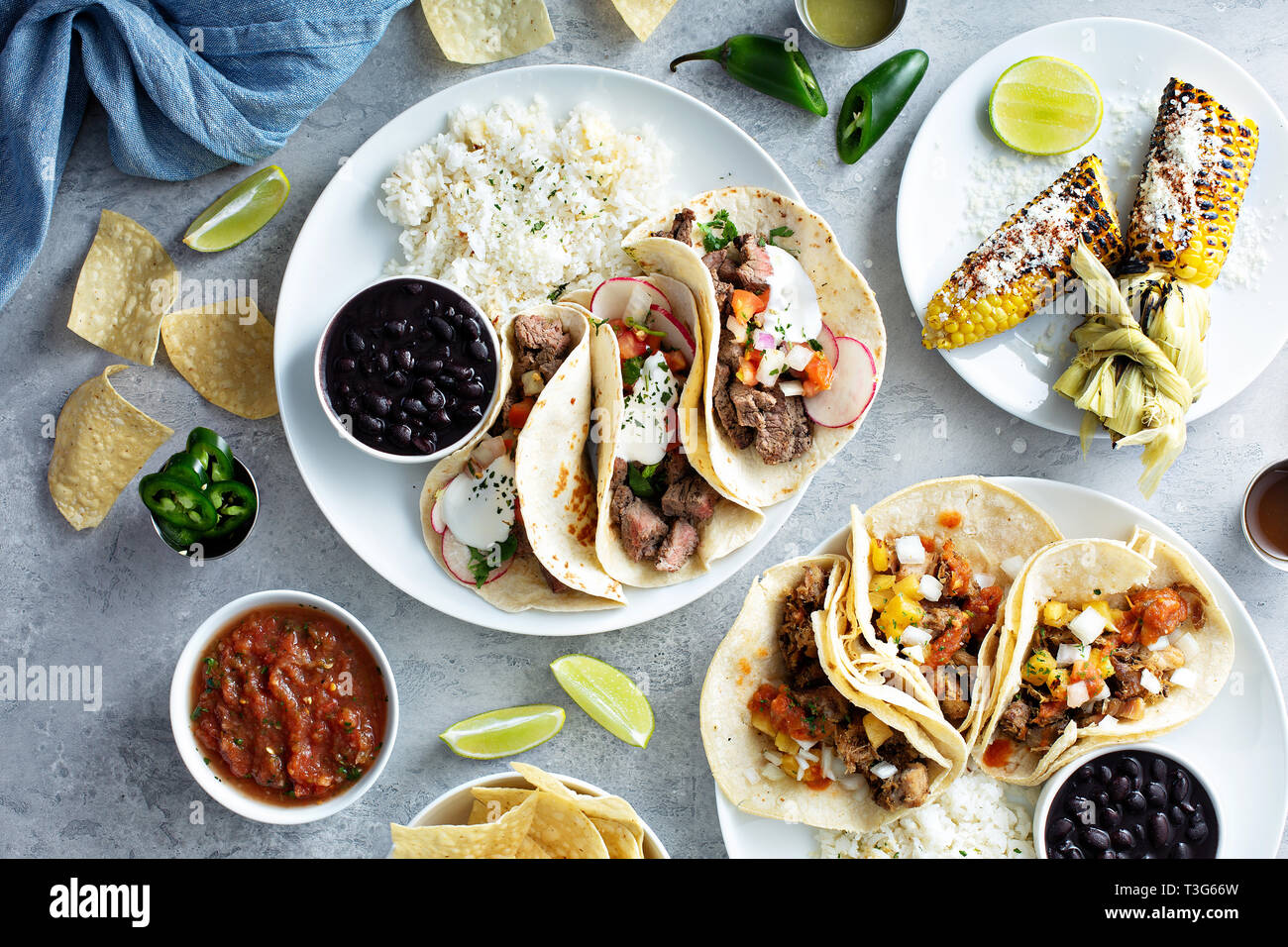 Mexican street food variety Stock Photo Alamy