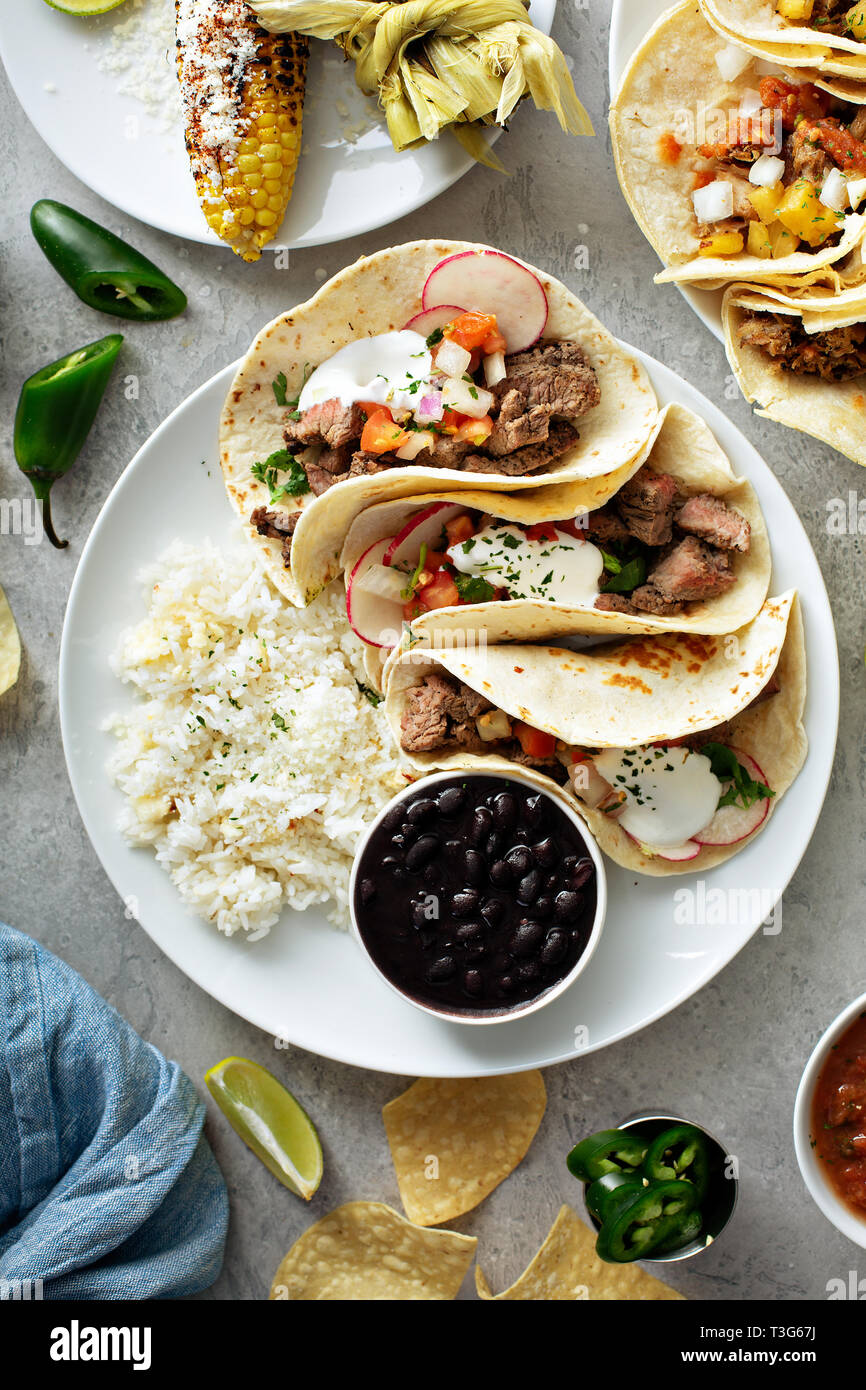 Mexican street food variety Stock Photo - Alamy