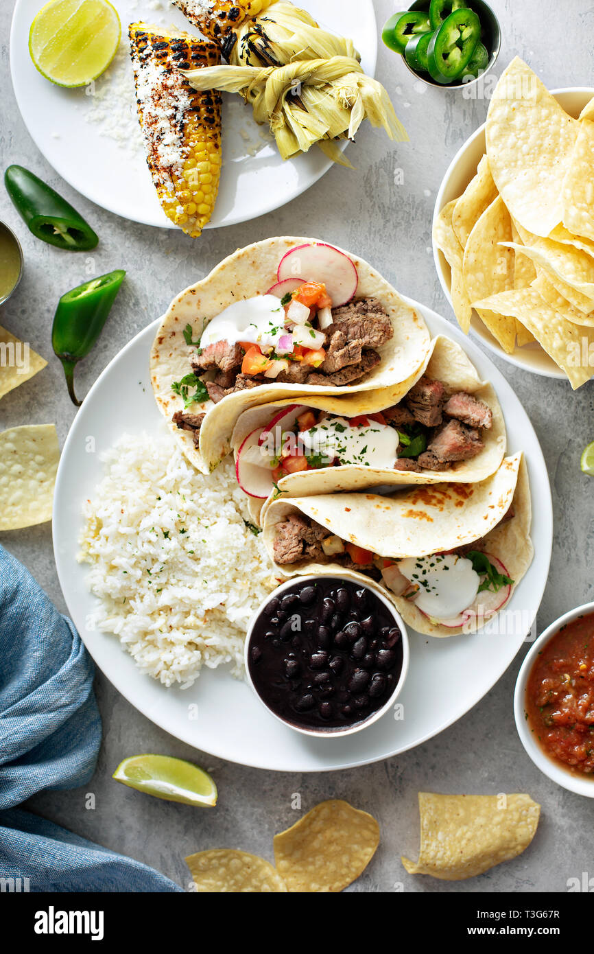 Mexican street food variety Stock Photo - Alamy
