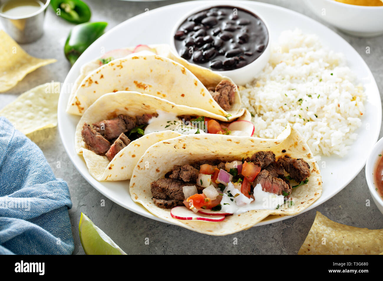 Mexican street food variety Stock Photo - Alamy