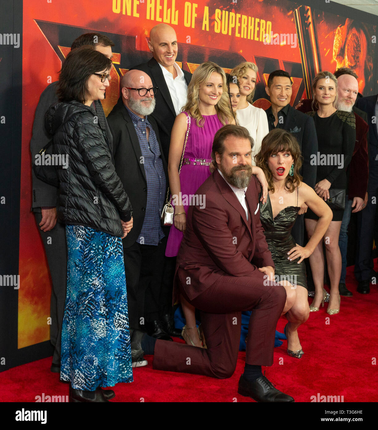 New York, NY - April 8, 2019: Cast and crew attend the Hellboy New York Screening at AMC Lincoln Square Theater Stock Photo