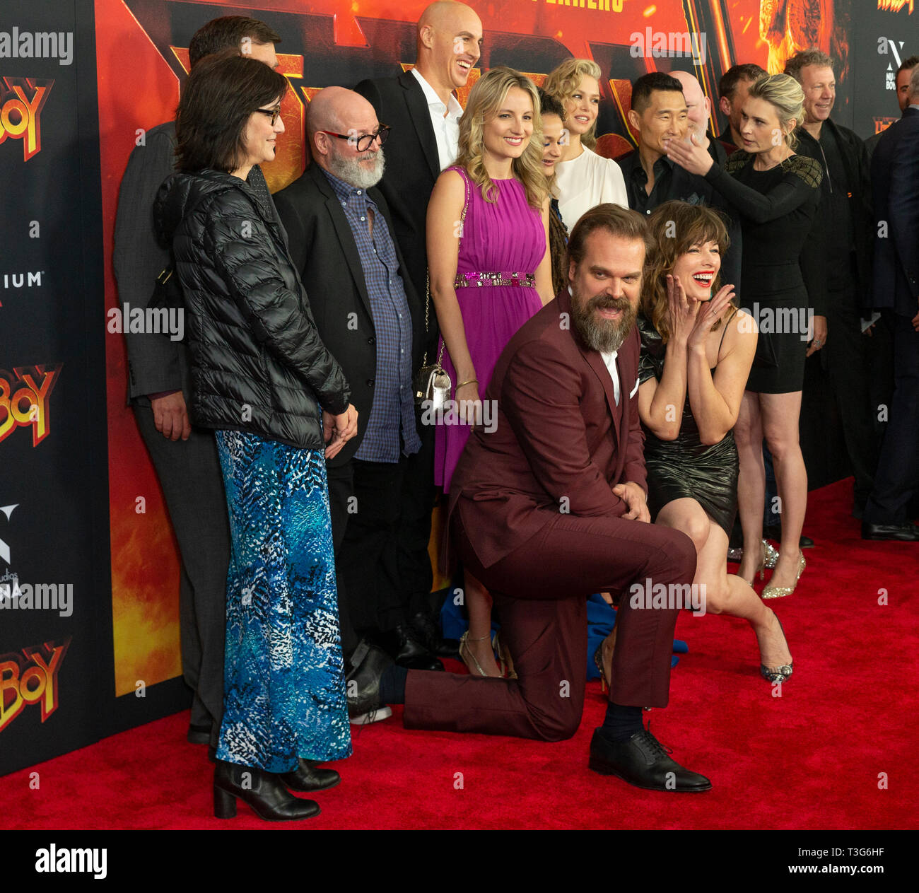 New York, NY - April 8, 2019: Cast and crew attend the Hellboy New York Screening at AMC Lincoln Square Theater Stock Photo