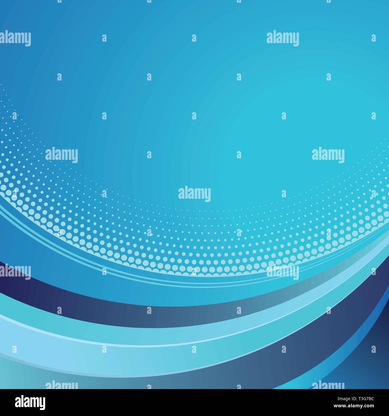 Abstract blue curves and dots modern technology background Stock Vector