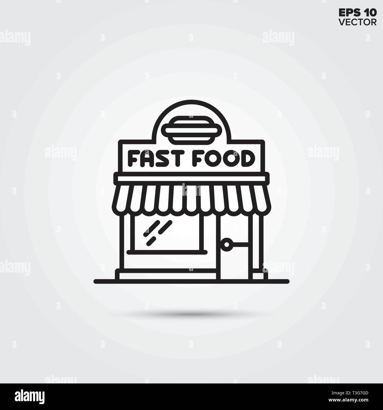 fast-food-restaurant-line-icon-eps-10-vector-illustration-stock-vector