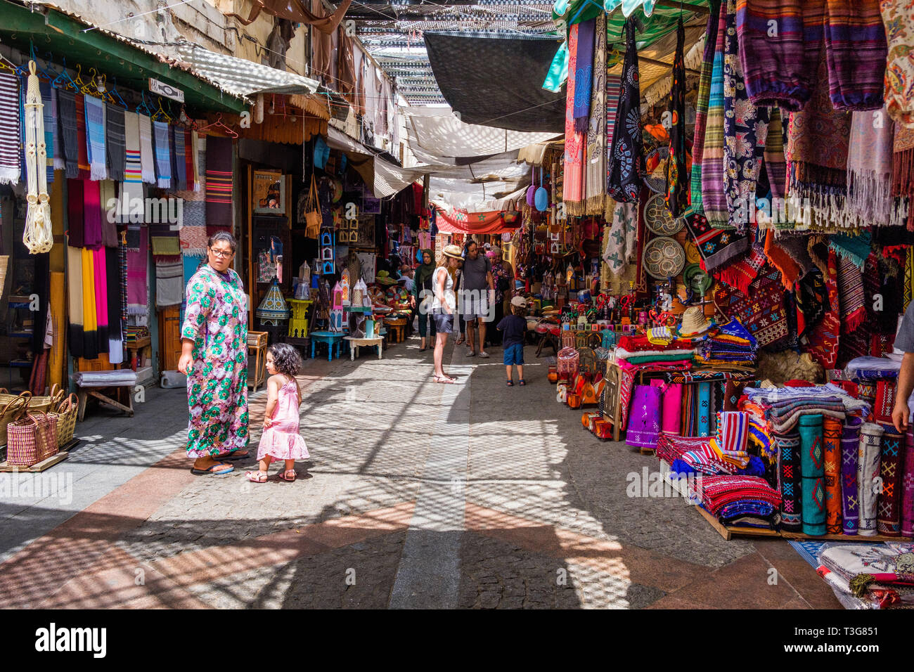 Morocco, Rabat. Lanes and shops in the medina. *** Local Caption *** Stock Photo