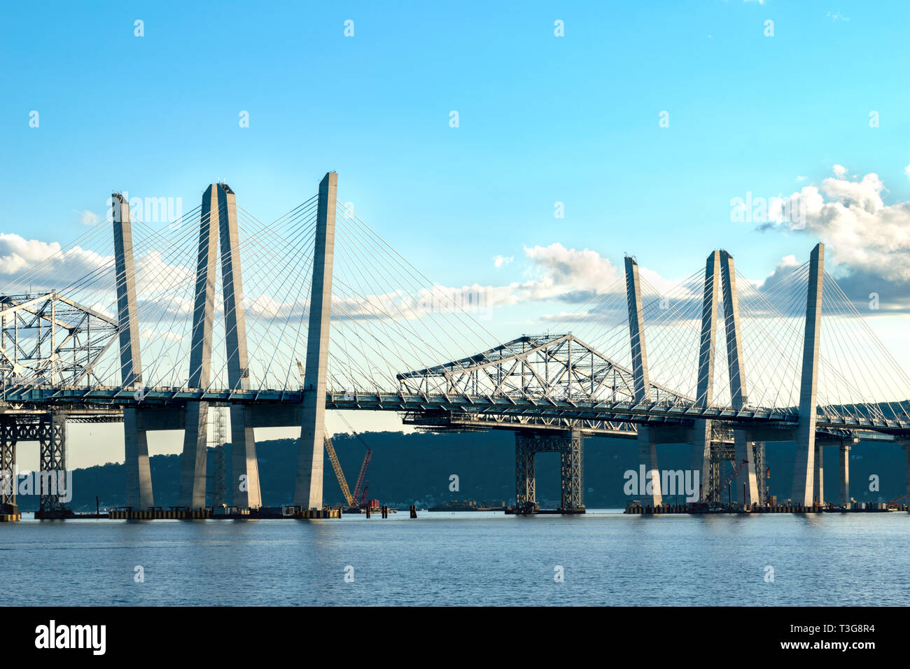 Tappan Zee Bridge spanning the Hudson River on a beautiful sunny day
