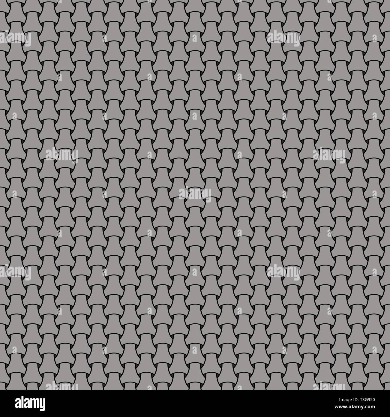 Seamless pattern with interlaced lines in monochrome colors, vector as ...
