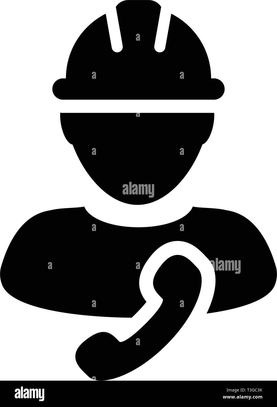 Factory worker icon vector male construction service person profile ...