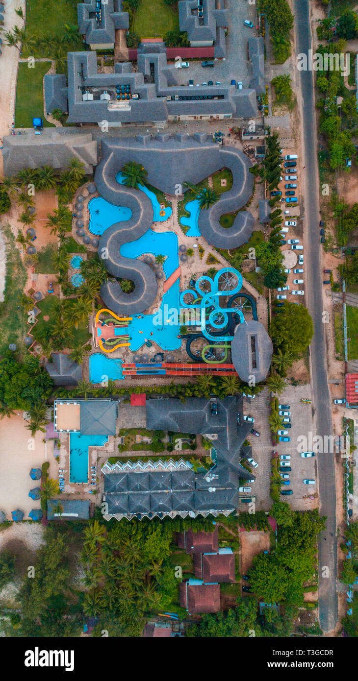 aerial view of the waterworld, dar es salaam Stock Photo