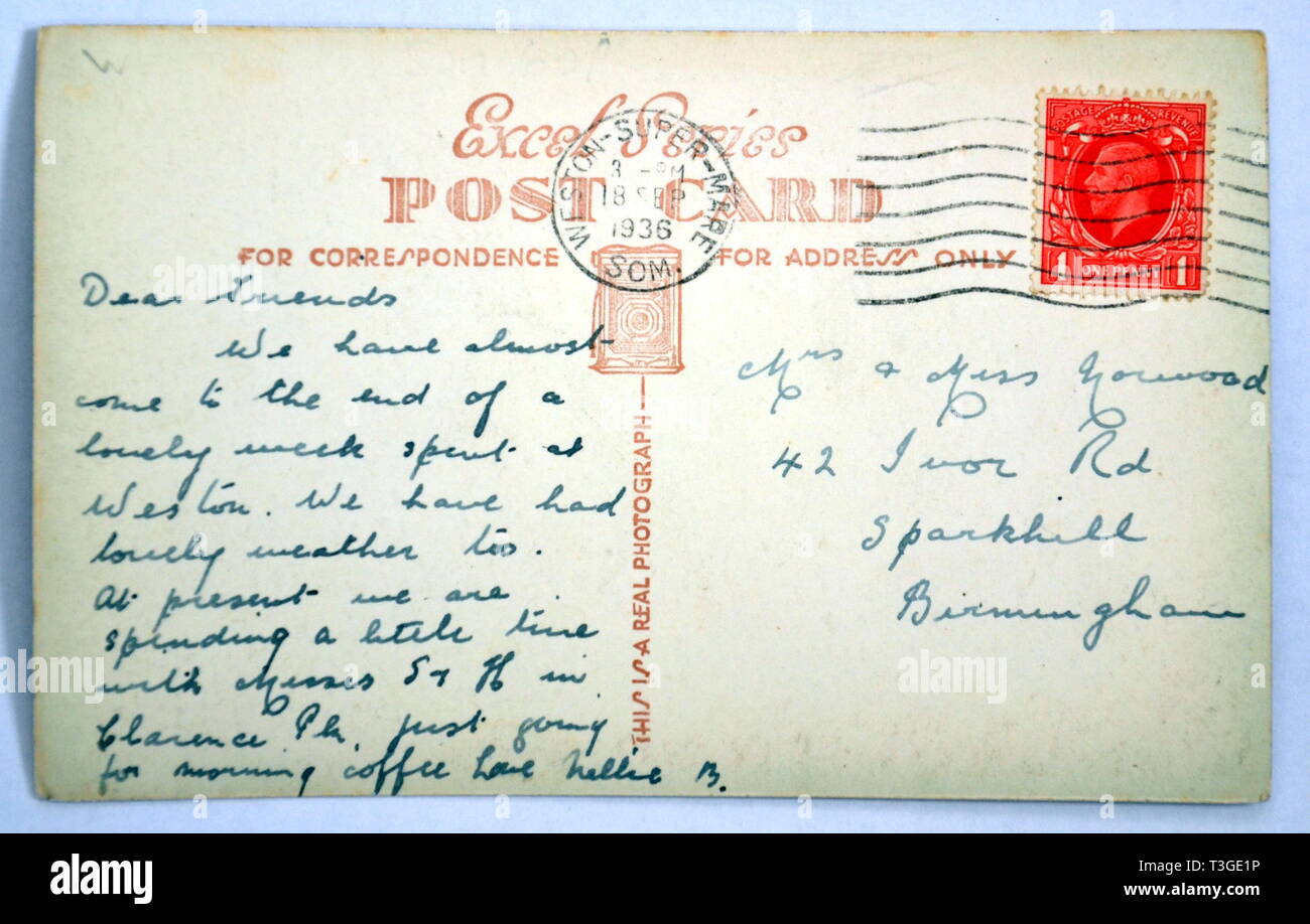 Reverse Of Vintage Early th Century Postcard With English Writing And Uk Address On Stock Photo Alamy Reverse Of Vintage Early th Century Postcard With English Writing And Uk Address On Stock Photo Alamy