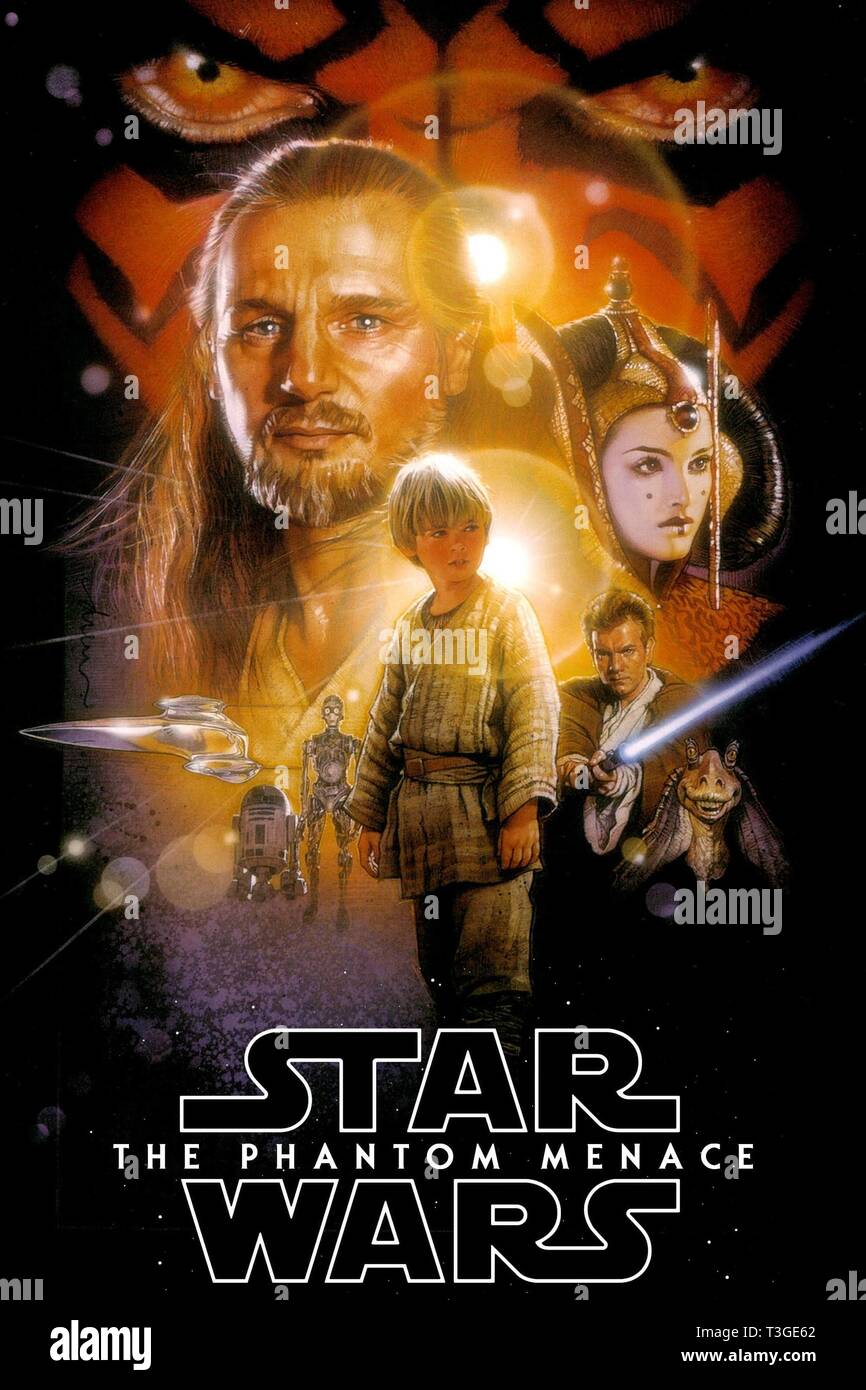 Star Wars: Episode I - The Phantom Menace Year: 1999 USA Director: George Lucas Jake Lloyd, Liam Neeson, Natalie Portman Movie Poster (USA) Stock Photo
