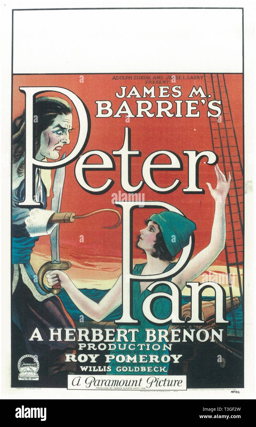 Peter Pan Year : 1924 USA Director : Herbert Brenon Betty Bronson Poster (USA) Stock Photo