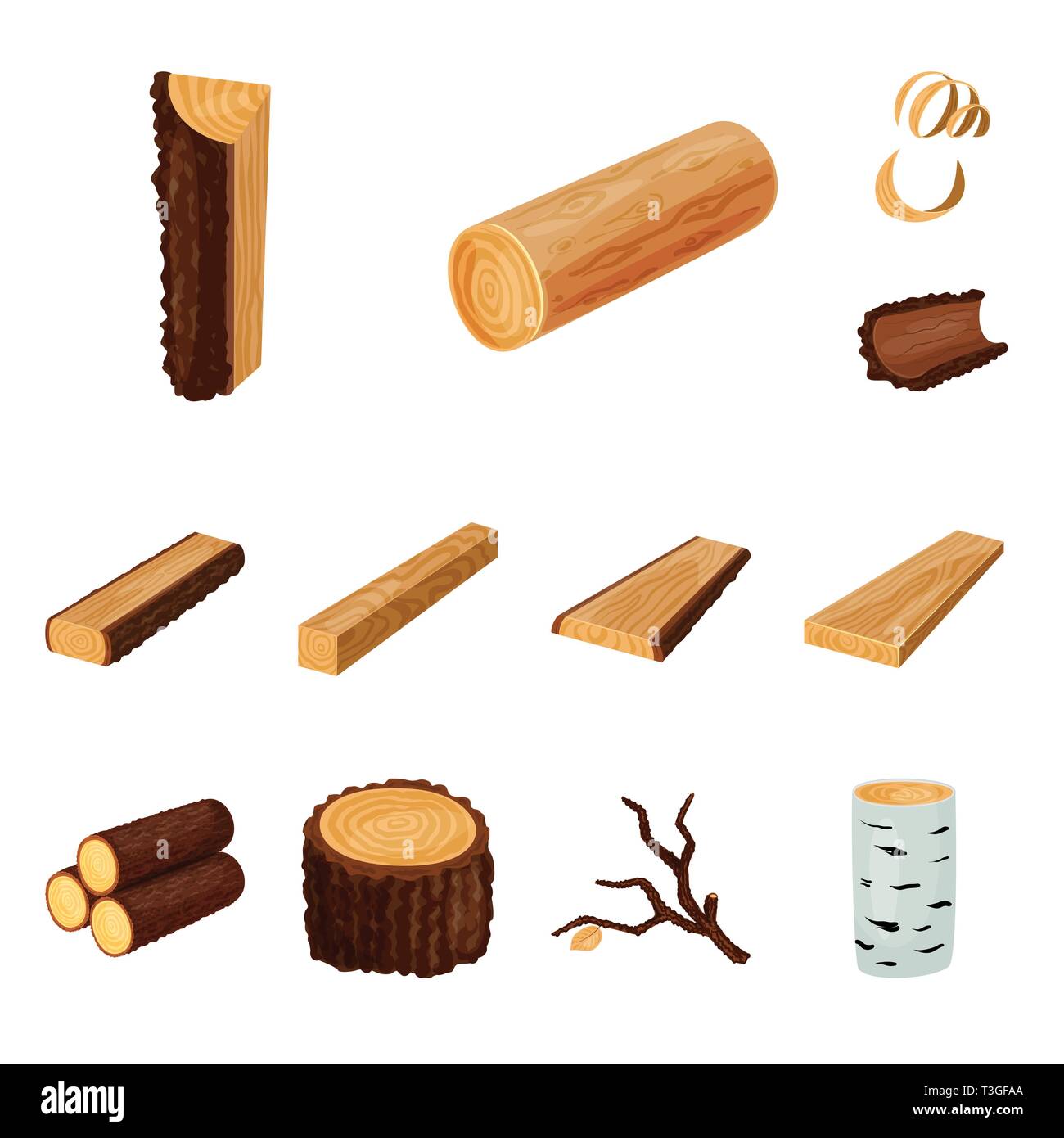 Vector illustration of signboard and wood logo. Collection of signboard ...