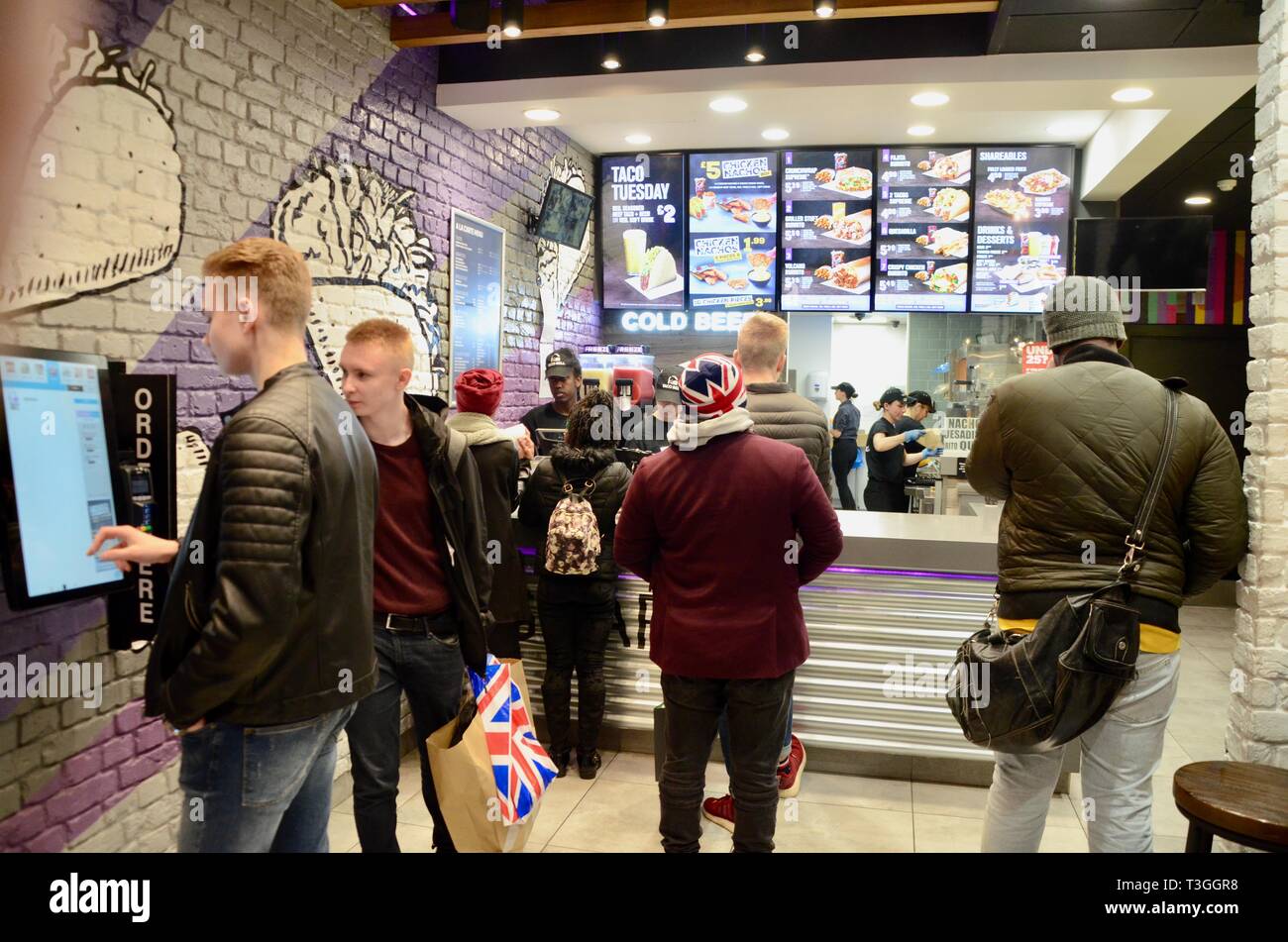 newly opened taco bell american mexican fast food store southampton row london UK Stock Photo