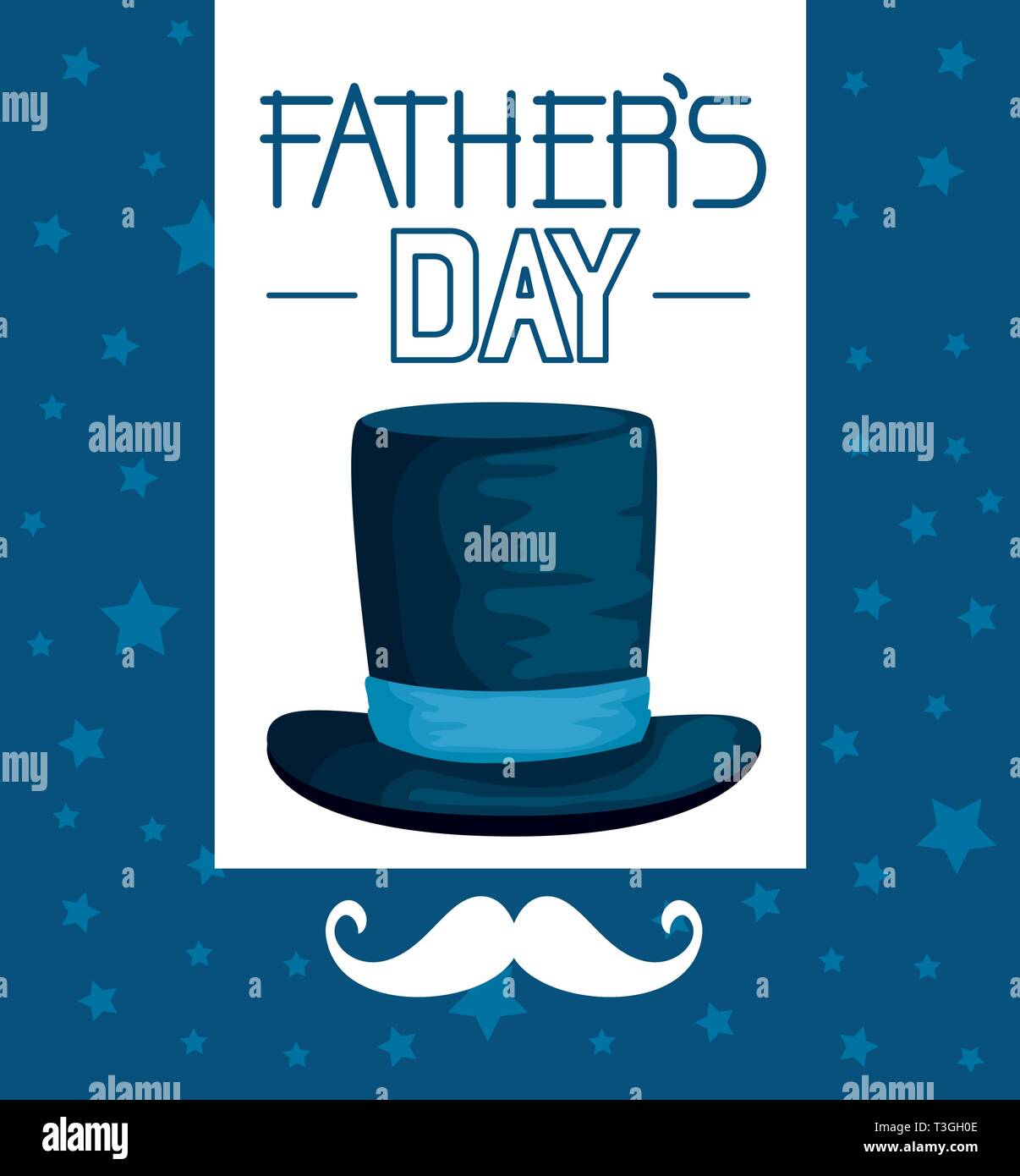 fathers day card with hat and mustache Stock Vector Image & Art - Alamy