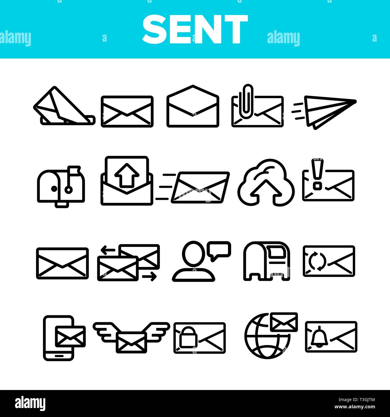 Set envelope icons on Stock Vector Images - Alamy
