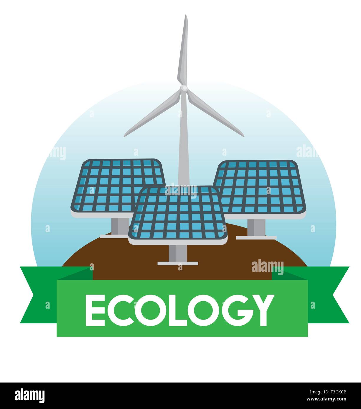 solar and wind energy to environment protection Stock Vector Image