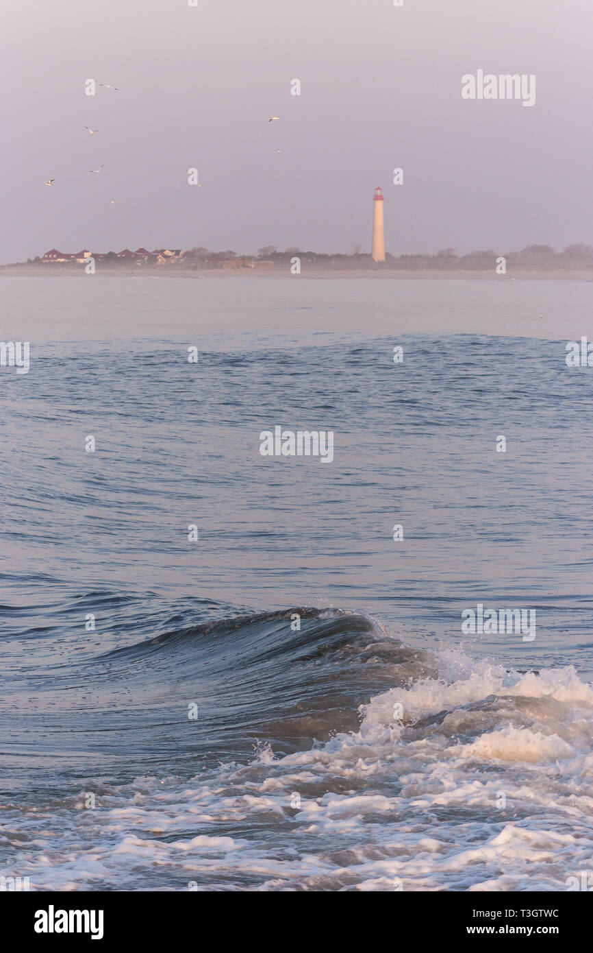 The beach in Cape May, New Jersey and a dramatic sunrise Stock Photo