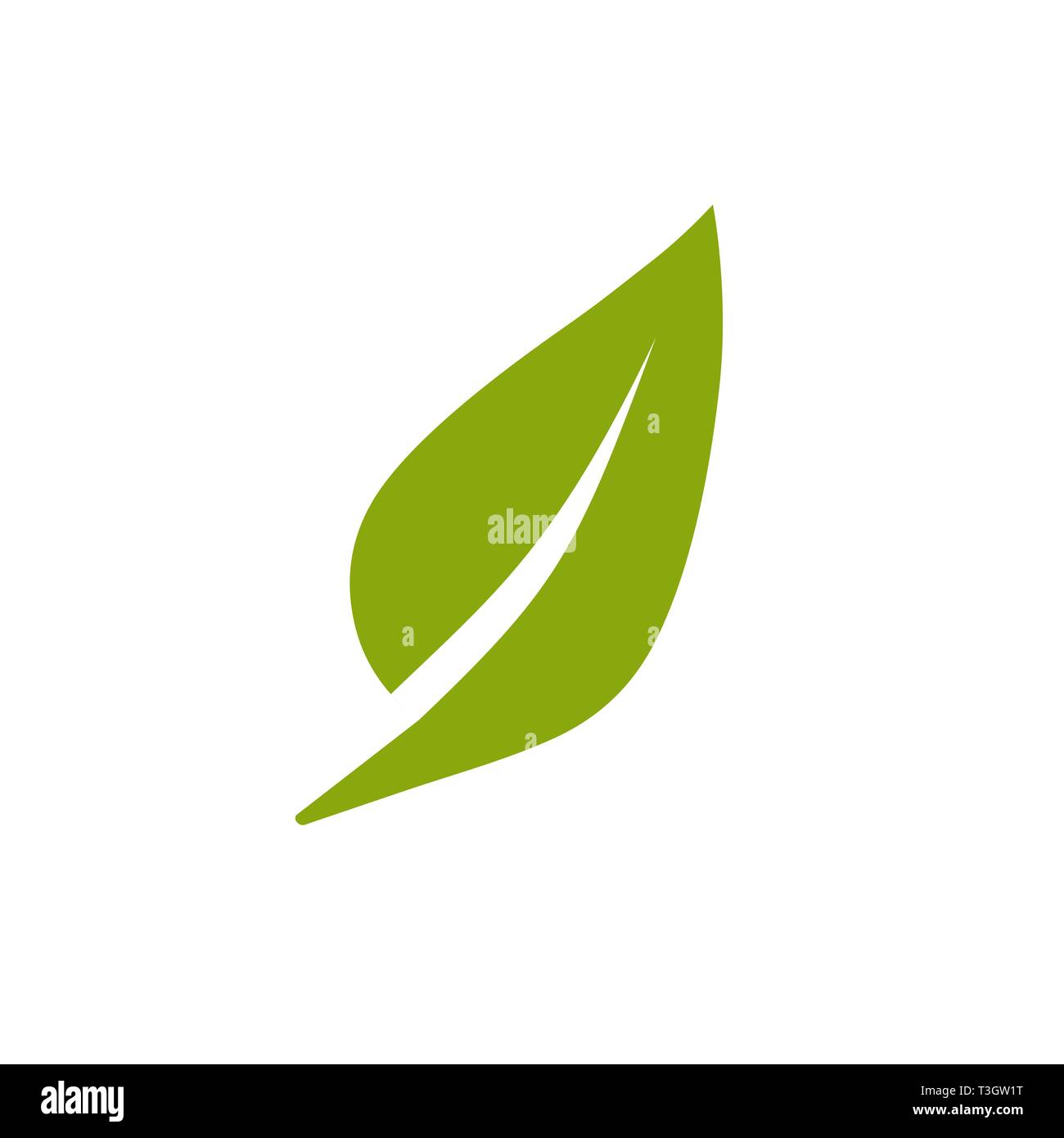Green leaf, Eco icon. Vector illustration, flat design. Stock Vector