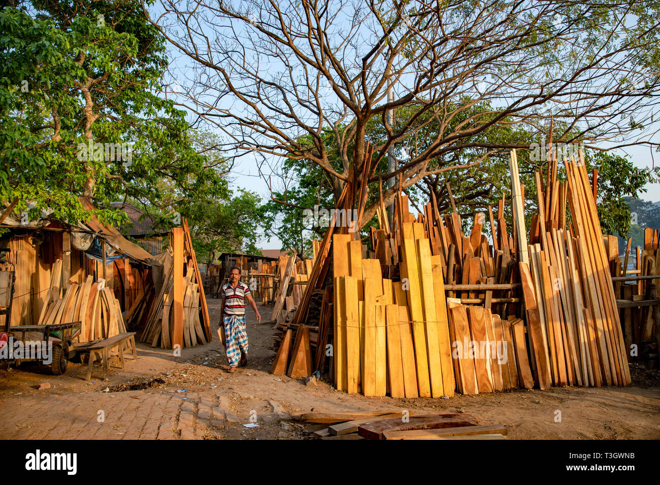 Traditional Wooden Market Stock Photo