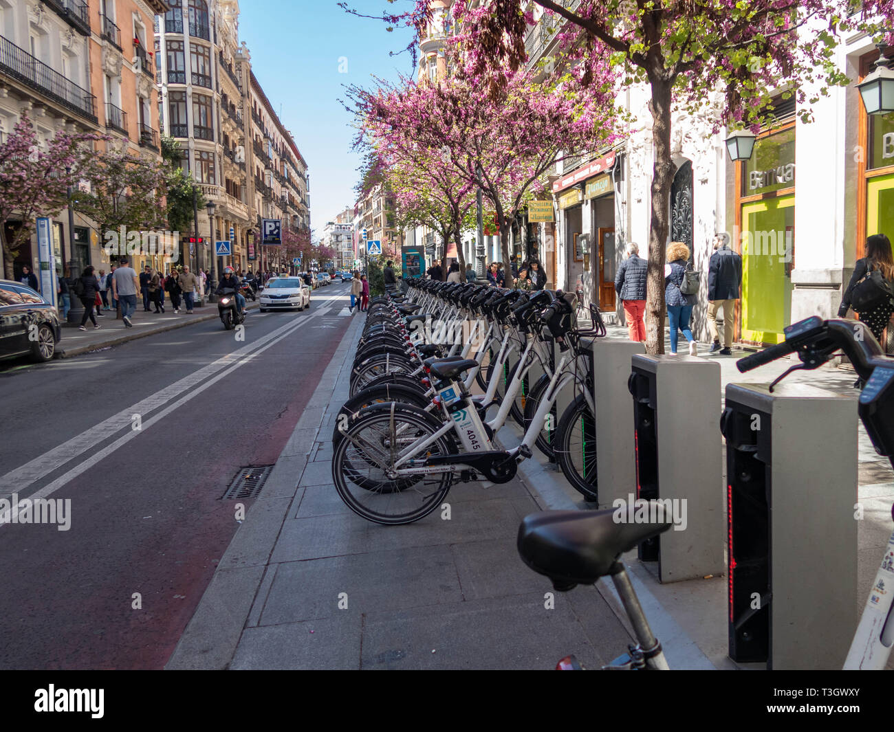 e-bike from bicycle sharing system station in sevilla spain Stock Photo