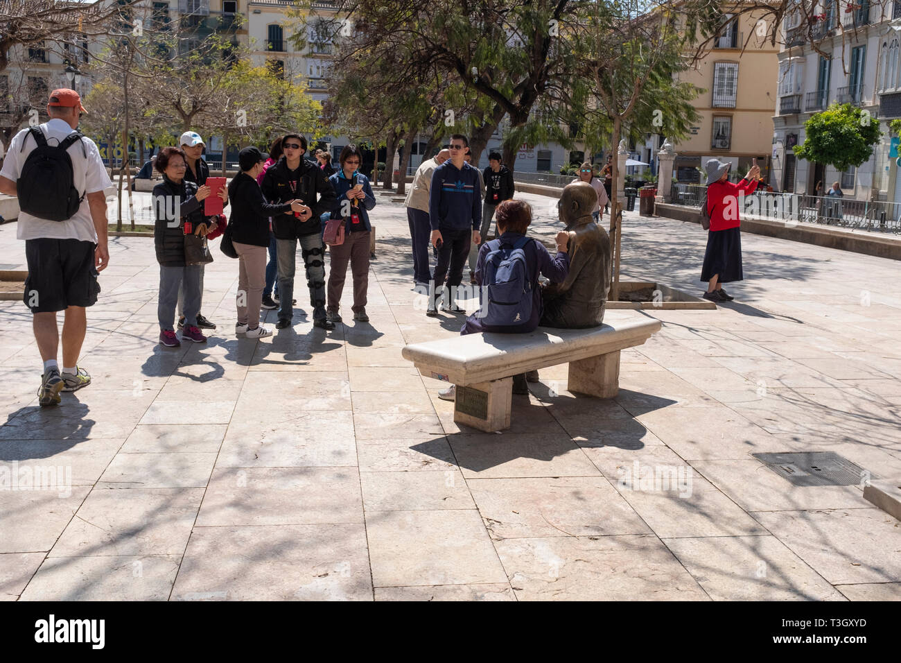Tourists visiting Malaga, Spain Stock Photo