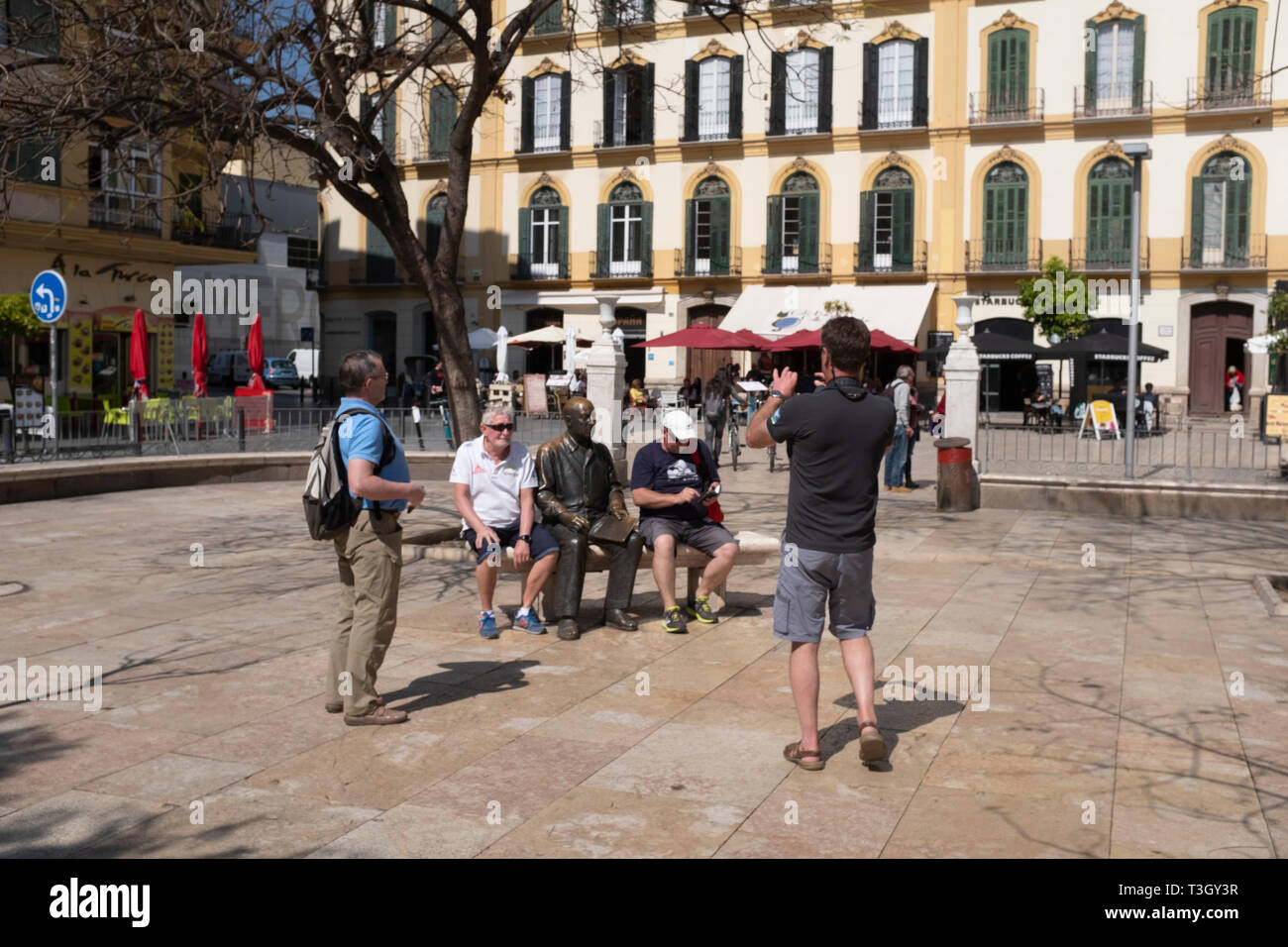 Tourists visiting Malaga, Spain Stock Photo