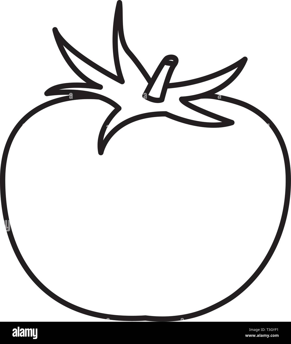 tomato icon cartoon black and white Stock Vector Image & Art Alamy