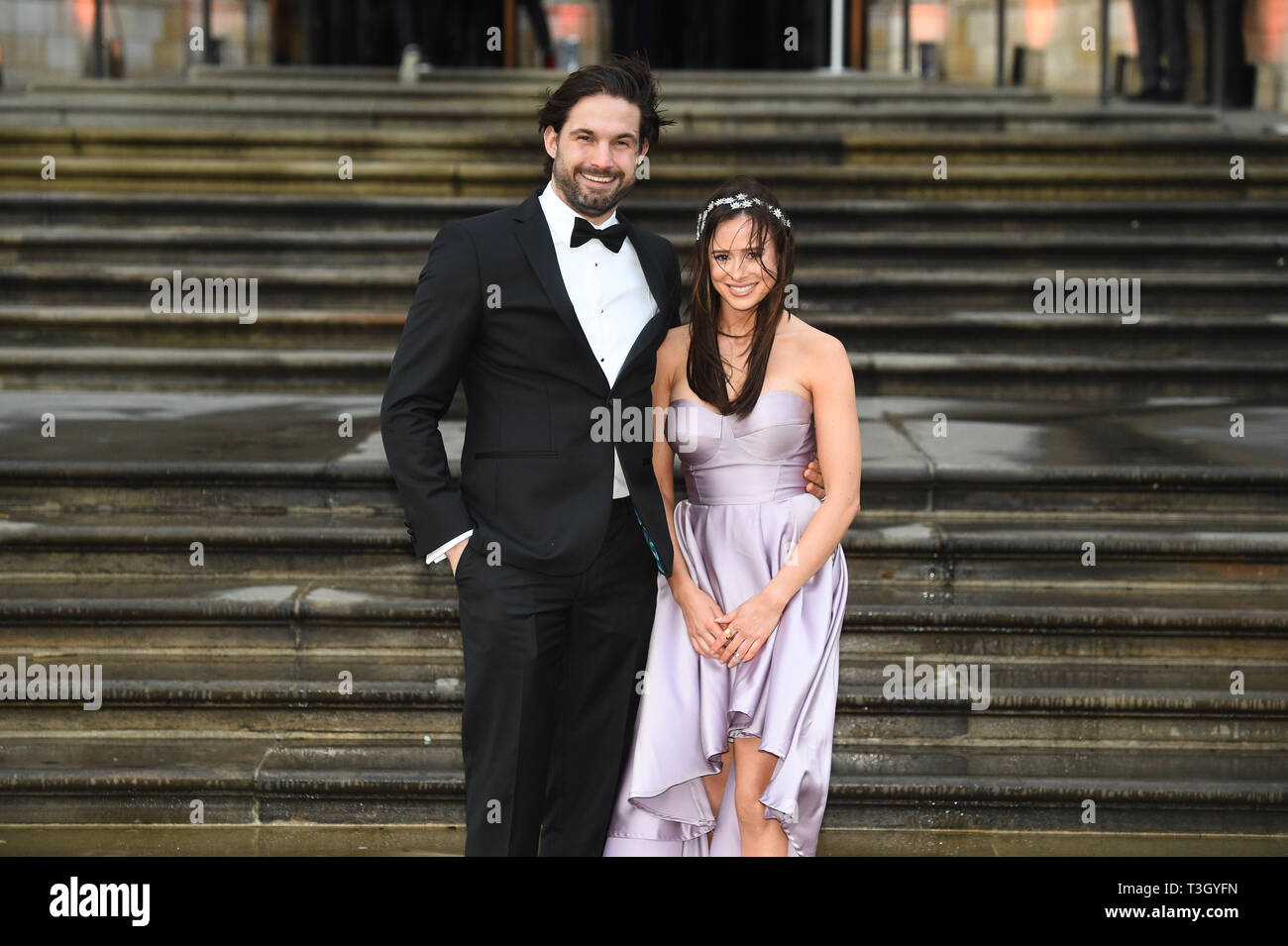 Love Island stars Jamie Jewitt and Camilla Thurlow arrive to attend the global premiere of Netflix's 'Our Planet' at the Natural History Museum in Kensington, London. Stock Photo
