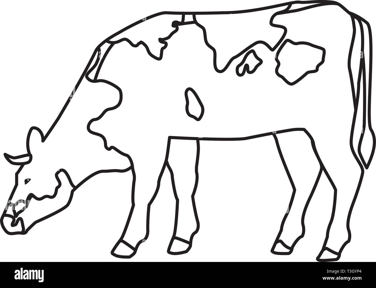 cow icon cartoon black and white Stock Vector Image & Art Alamy