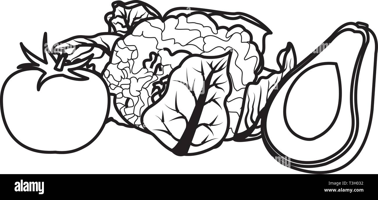 vegetables icon cartoon black and white Stock Vector Image & Art - Alamy