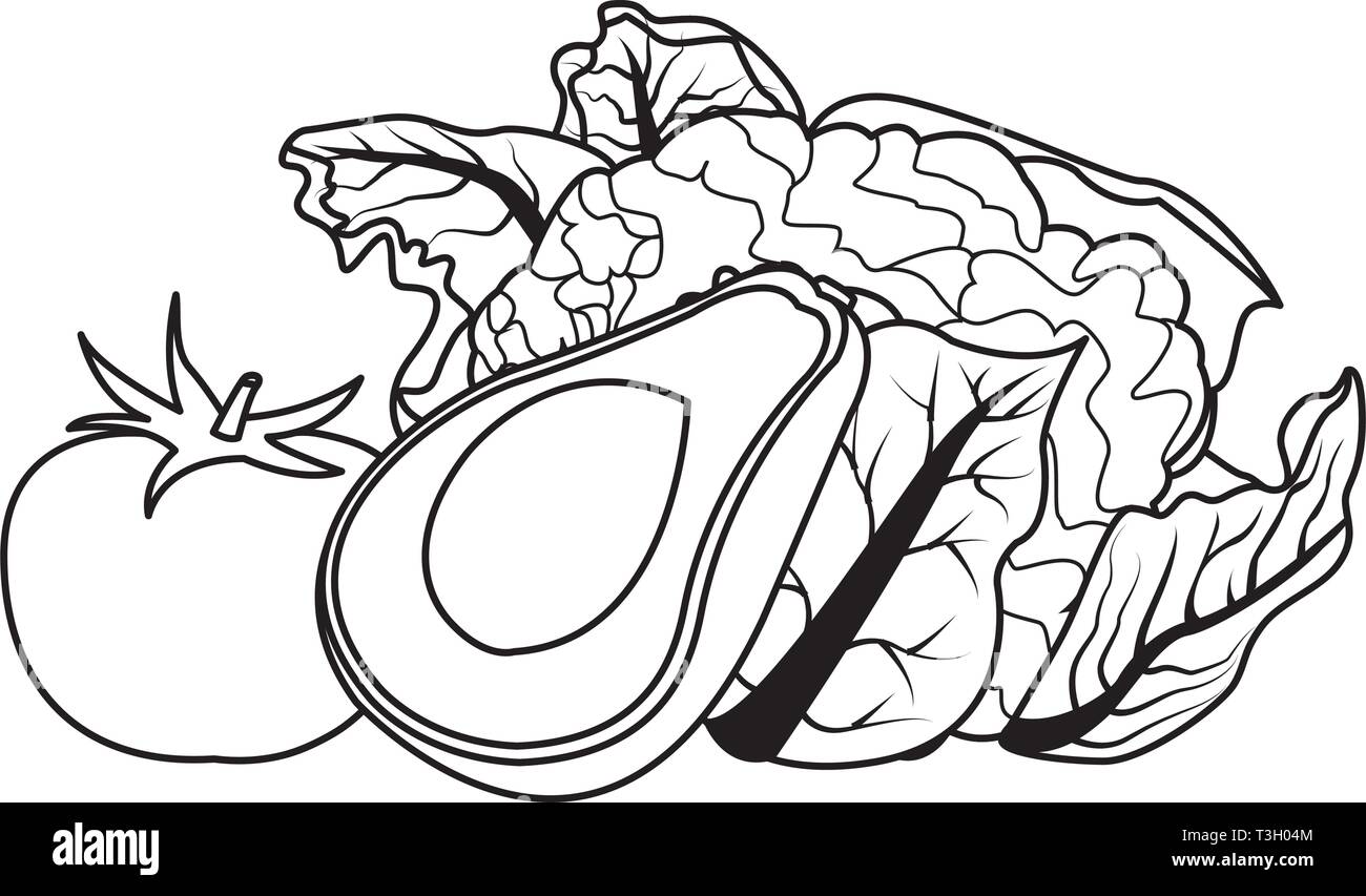 vegetables icon cartoon black and white Stock Vector Image & Art - Alamy