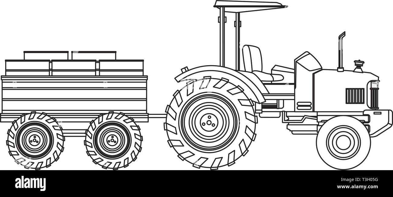farm truck tractor and trailer black and white Stock Vector Image & Art - Alamy farm truck tractor and trailer black and white Stock Vector Image & Art - Alamy