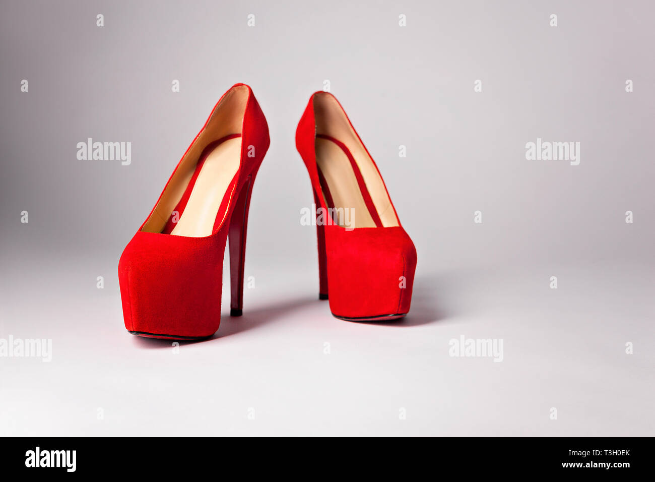 women's shoes with high heels. On a white background Stock Photo