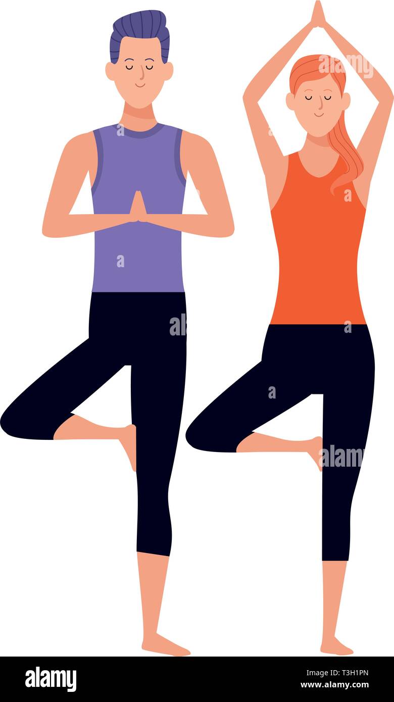 couple yoga poses Stock Vector Image & Art Alamy