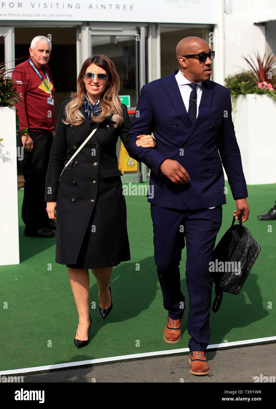 Louise Dublin (left) and Dion Dublin (right) during Grand National Day