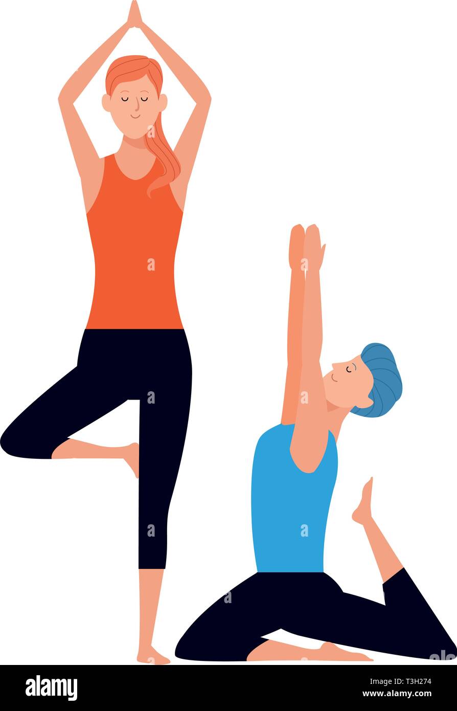 couple yoga poses Stock Vector Image & Art Alamy