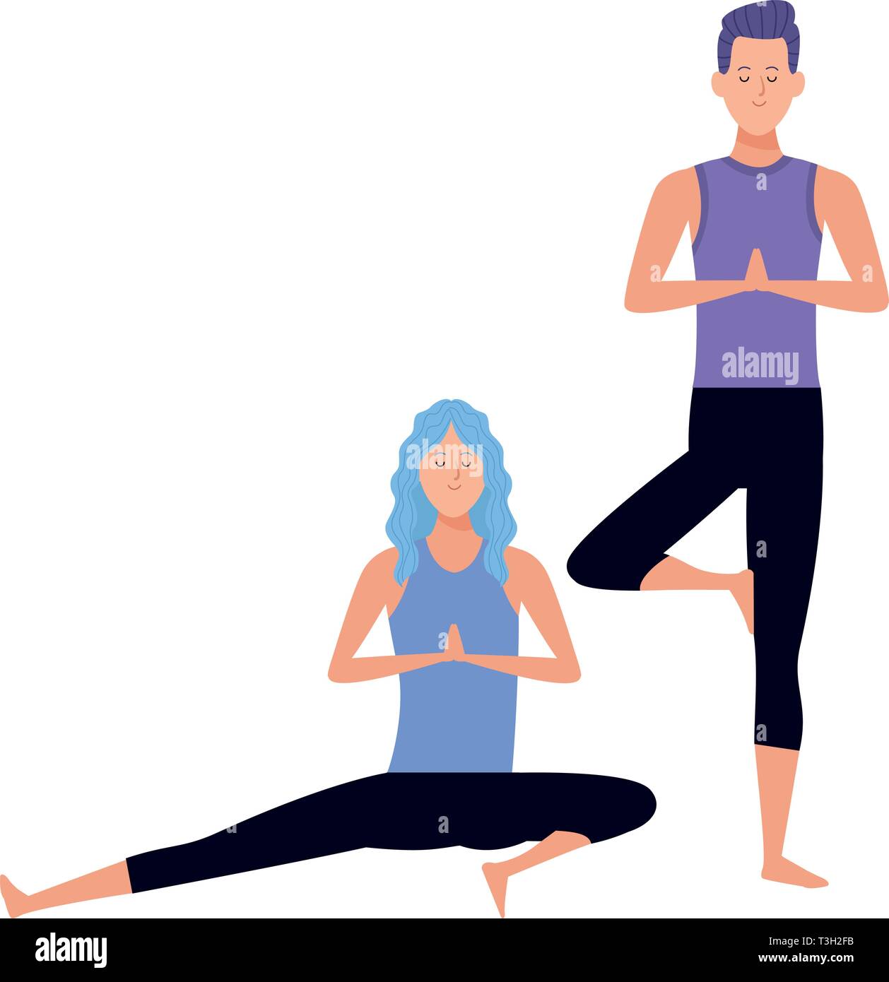 couple yoga poses Stock Vector Image & Art Alamy