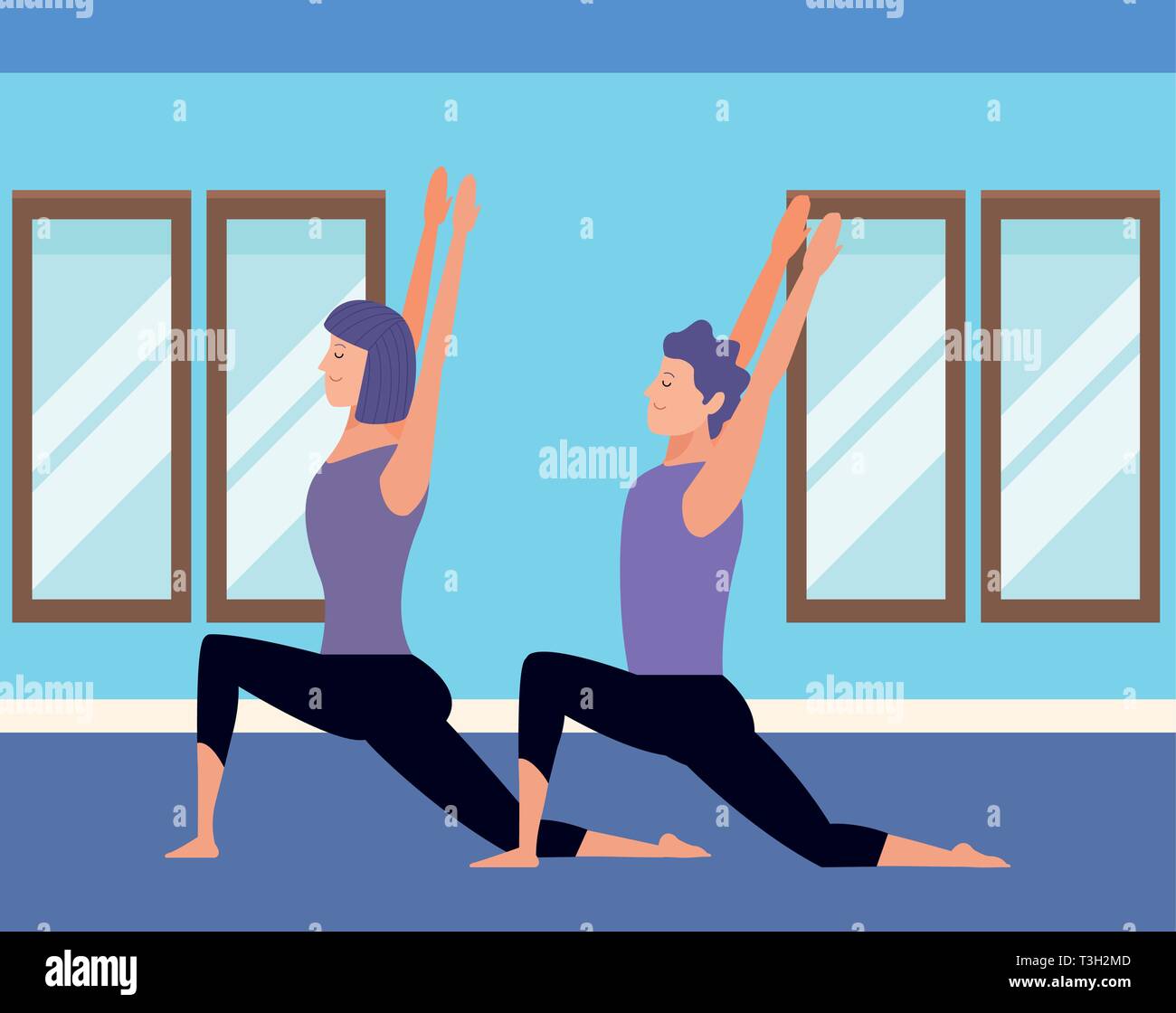 couple yoga poses Stock Vector Image & Art Alamy
