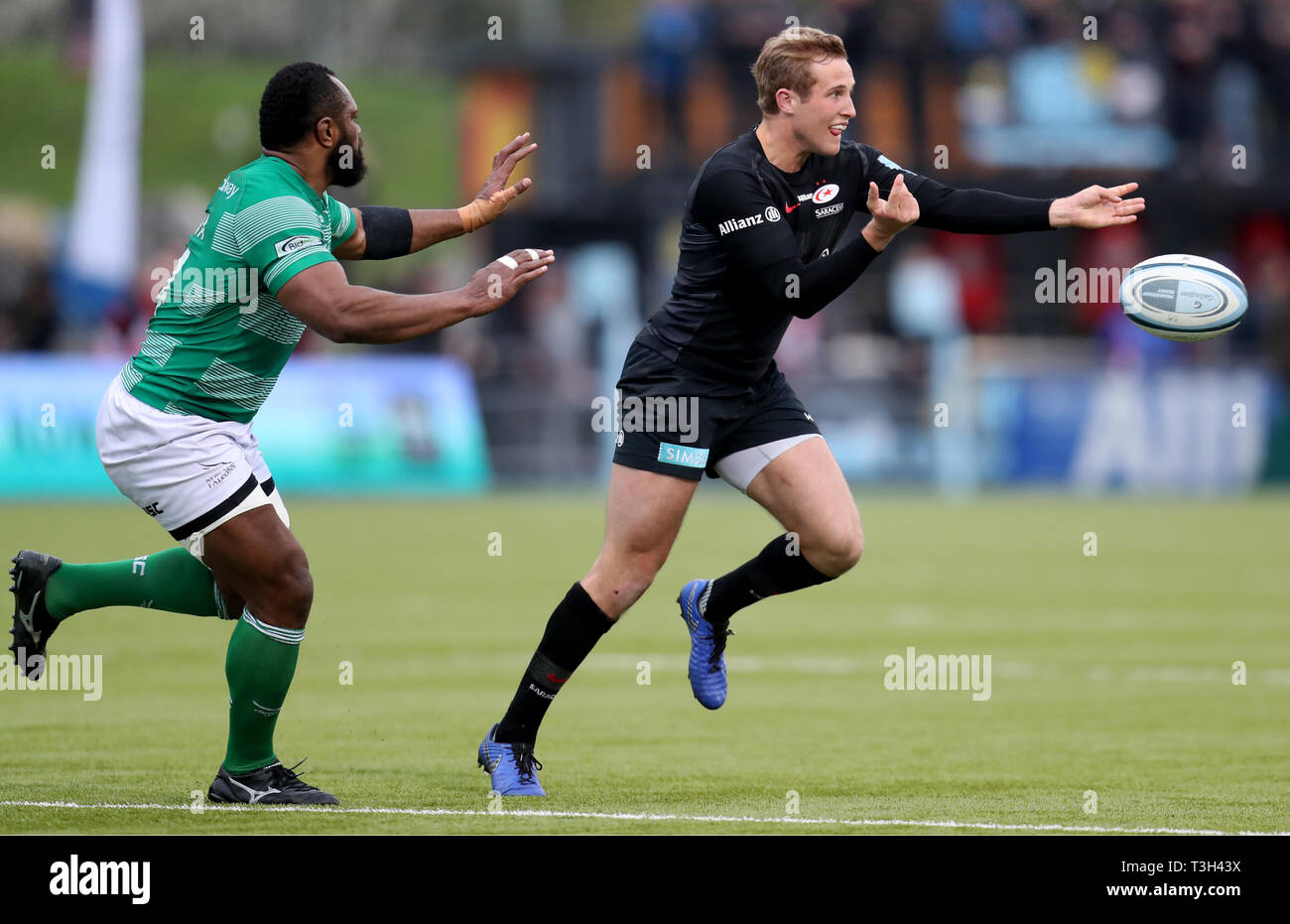Saracens Max Malins during the Gallagher Premiership match at Allianz Park, London. Stock Photo