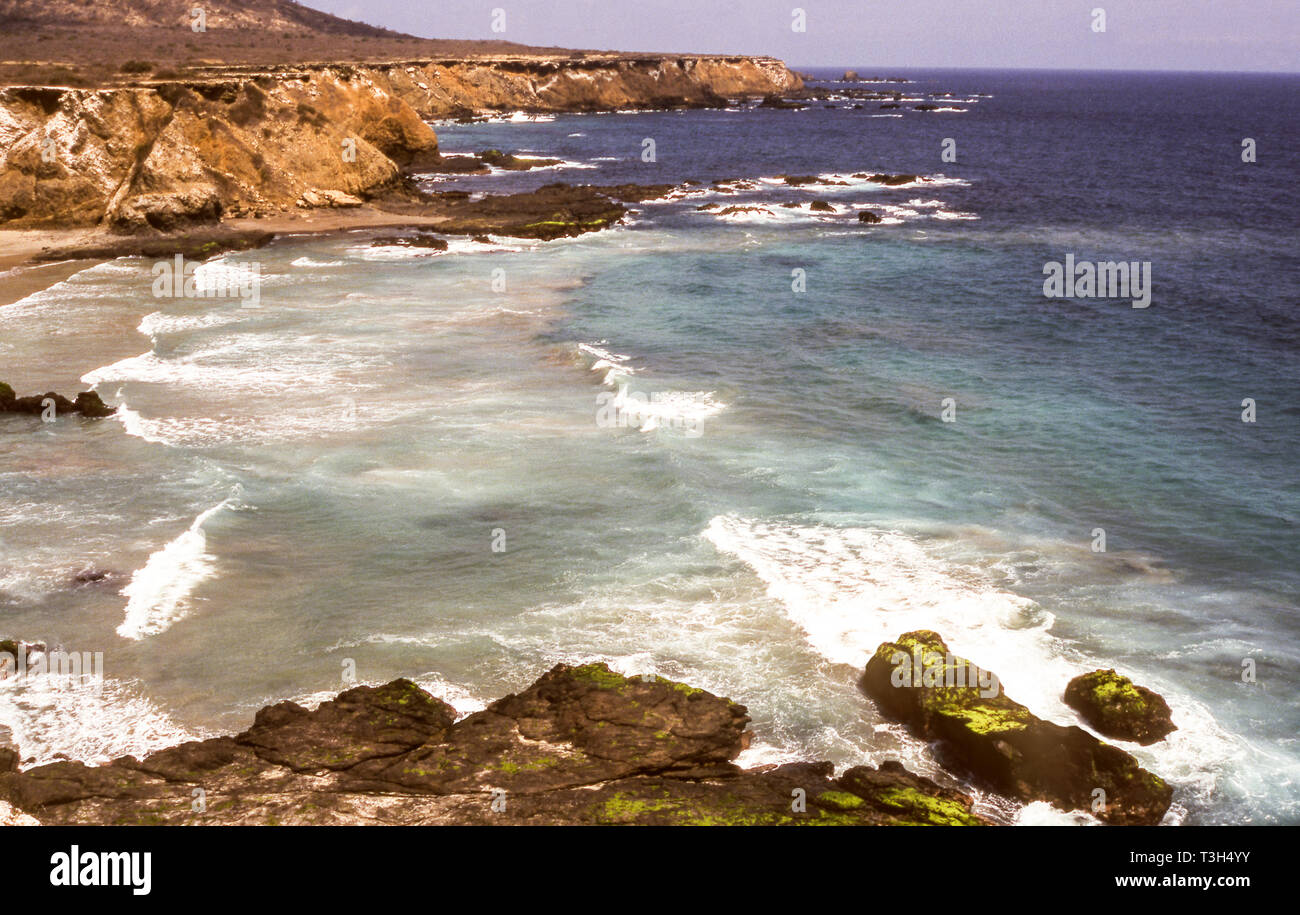Coastline views of the Ecuadorian island the Isla Del A Plata. The